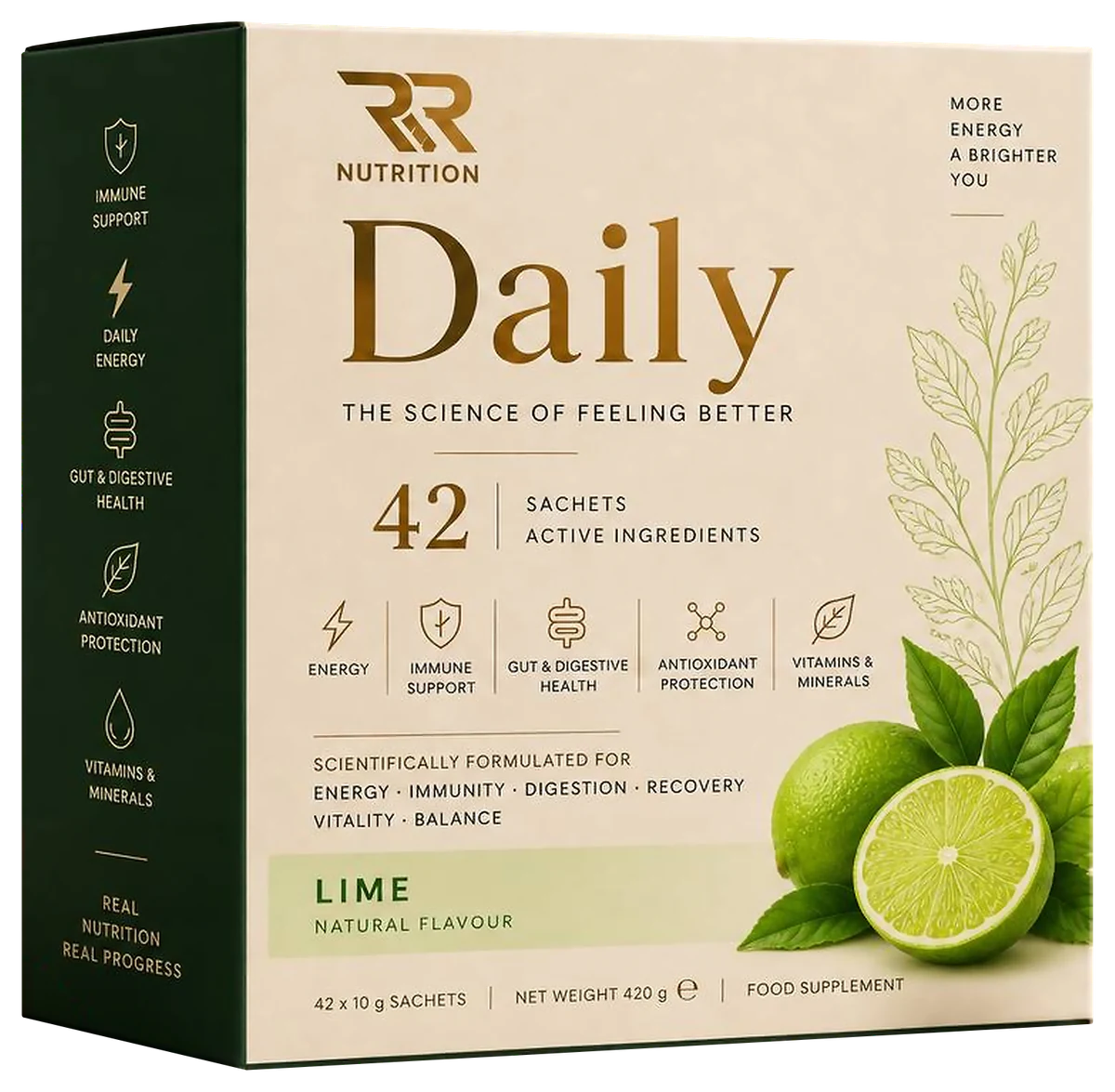 Cutia Daily cu 30 de plicuri, aroma Lime