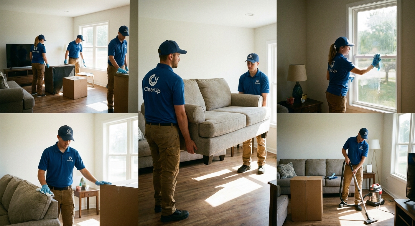 Echipă ClearUp în acțiune într-un apartament de familie